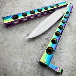 Nóż motylkowy balisong tęczowy - zdjęcie 3