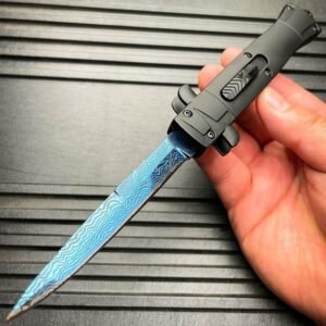 Nóż sprężynowy stiletto 9 cali damasceński włoski OTF - zdjęcie 7