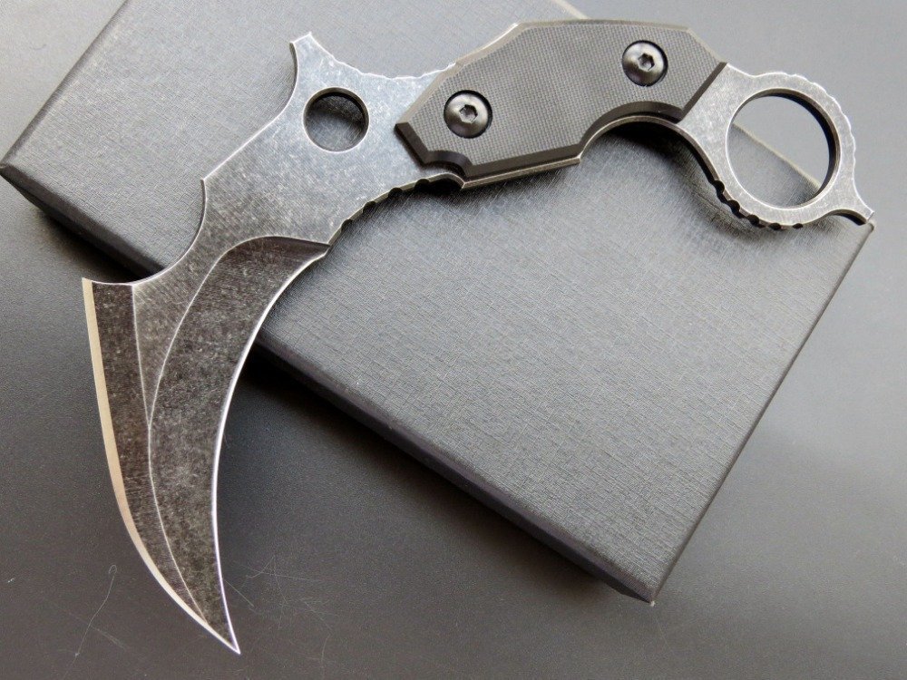 11035343528_785692528.jpg Karambit ze stałą głownią Karambit Nóż C1699 Fixed Nóż G10 Handle + D2 Stone Washed Steel Blade Convenient Edc Tool
