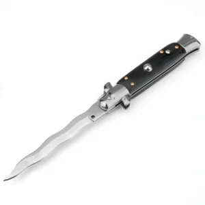 Nóż stiletto sprężynowy 8.75 Inch Italian Stiletto Switch Kris Blade Fick Nóż Black