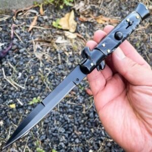 Nóż stiletto sprężynowy 8.75 Inch Italian Stiletto nóż switchblade – Black Pearl flick nóż