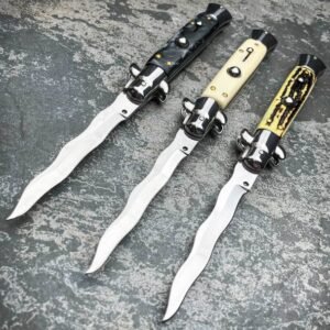 Nóż stiletto sprężynowy 8.75 Inch Italian Stiletto Switch Kris Blade Fick Nóż