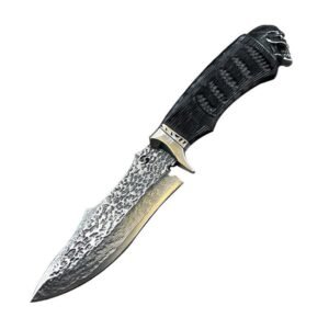 Nóż damasceński Black Skull damasceński damasceński Forged Nóż Steel outdoorowy Straight Nóż kempingowy Portable