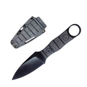 Nóż ze stałą głownią outdoorowy straight nóż, high hardness, sharpness, tactical small straight nóż, with K sheath A-6 Black/black handle