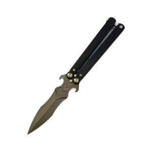 Nóż motylkowy Butterfly nóż unsharpened aluminum handle practice training nóż składany hand fancy nóż