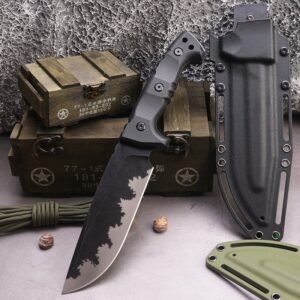 Nóż bushcraftowy kempingowy outdoor survival nóż portable nóż high hardness straight nóż sharp survival nóż integrated keel high hardness tactic…