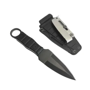 Nóż ze stałą głownią outdoorowy straight nóż with high hardness and sharpness taktyczny small straight nóż with K sheath A-1 black/black handle