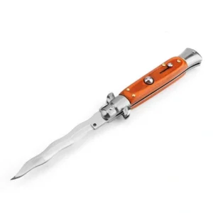 Nóż stiletto sprężynowy 8.75 Inch Italian Stiletto Nóż Red Wood-Snake Blade