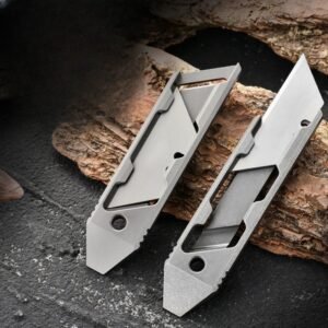 Nóż do kartonów Titanium Box Cutter Alloy użytkowy Nóż Edc Hidden Blade Self Defense Defense Retractable Nóż Art Nóż Paper Cutter