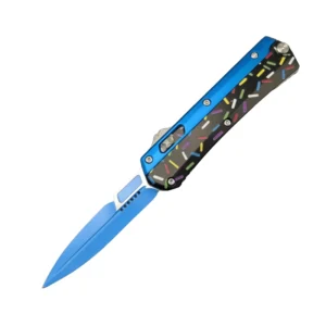 Duży nóż OTF Donut Fighter Switchblade OTF Nóż–Blue & Black