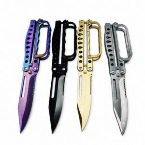 motyl okop nóż-4 kolory składane Balisong z gwardia knykci