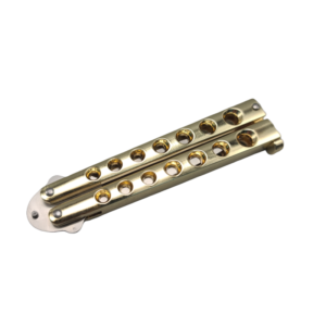 Nóż motylkowy balisong złoty - zdjęcie 2
