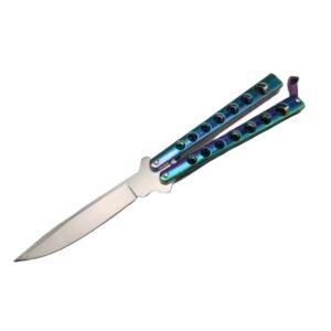 Nóż motylkowy balisong tęczowy