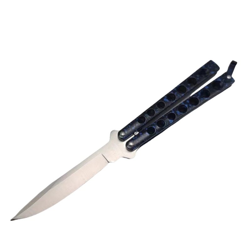 High Quality Helix Butterfly Balisong Knife BLUE Nóż motylkowy balisong