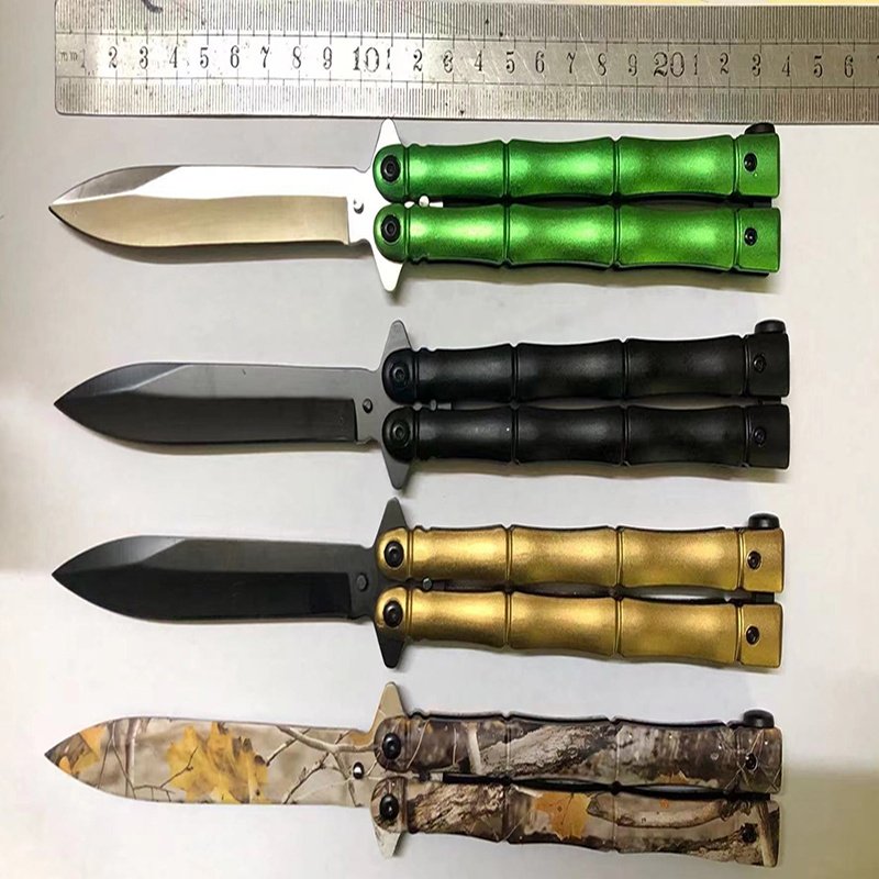 Bamboo Handle Butterfly Knife Nóż motylkowy z uchwytem bambusowym