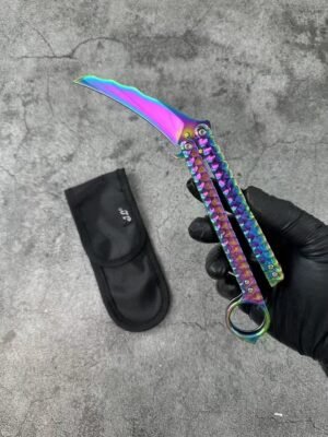 Nóż motylkowy balisong tytanowy - zdjęcie 4
