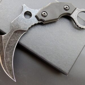 Karambit ze stałą głownią Karambit Nóż C1699 Fixed Nóż G10 Handle + D2 Stone Washed Steel Blade Convenient Edc Tool