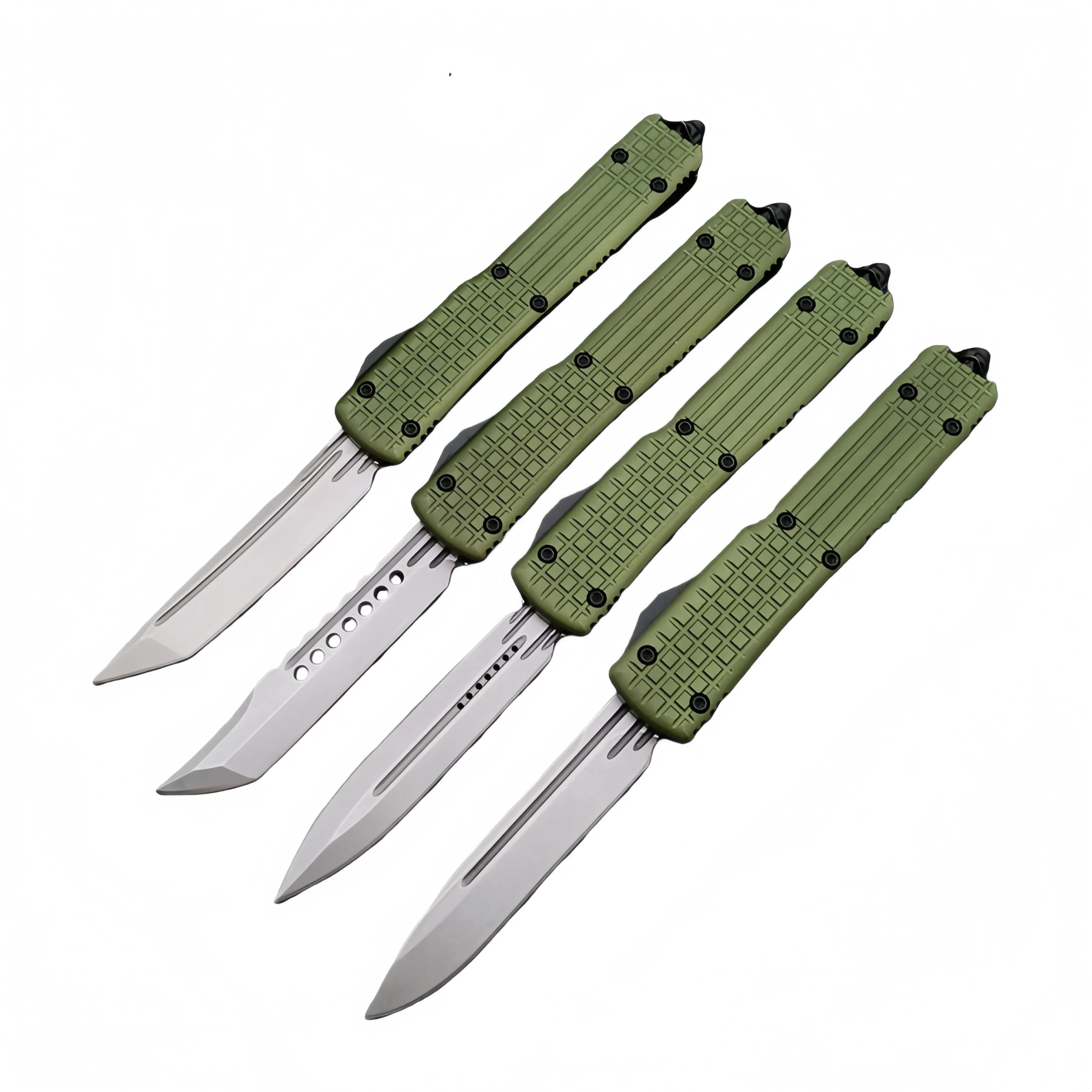 20210723123117-scaled-1.webp Nóż sprężynowy Small Navy Straight Out Switchblade Nóż with Green Handle