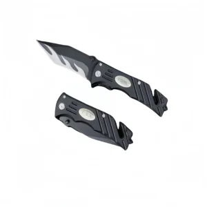 Nóż kieszonkowy taktyczny kieszonkowy Nóż with Partially Serrated Blade – Rescue Tool with Seatbelt Cutter & Glass Breaker – Benchmade Style EDC…