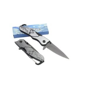 Nóż kieszonkowy myśliwski Style kieszonkowy Nóż – Składany EDC Nóż with Mountain Scene Handle Design