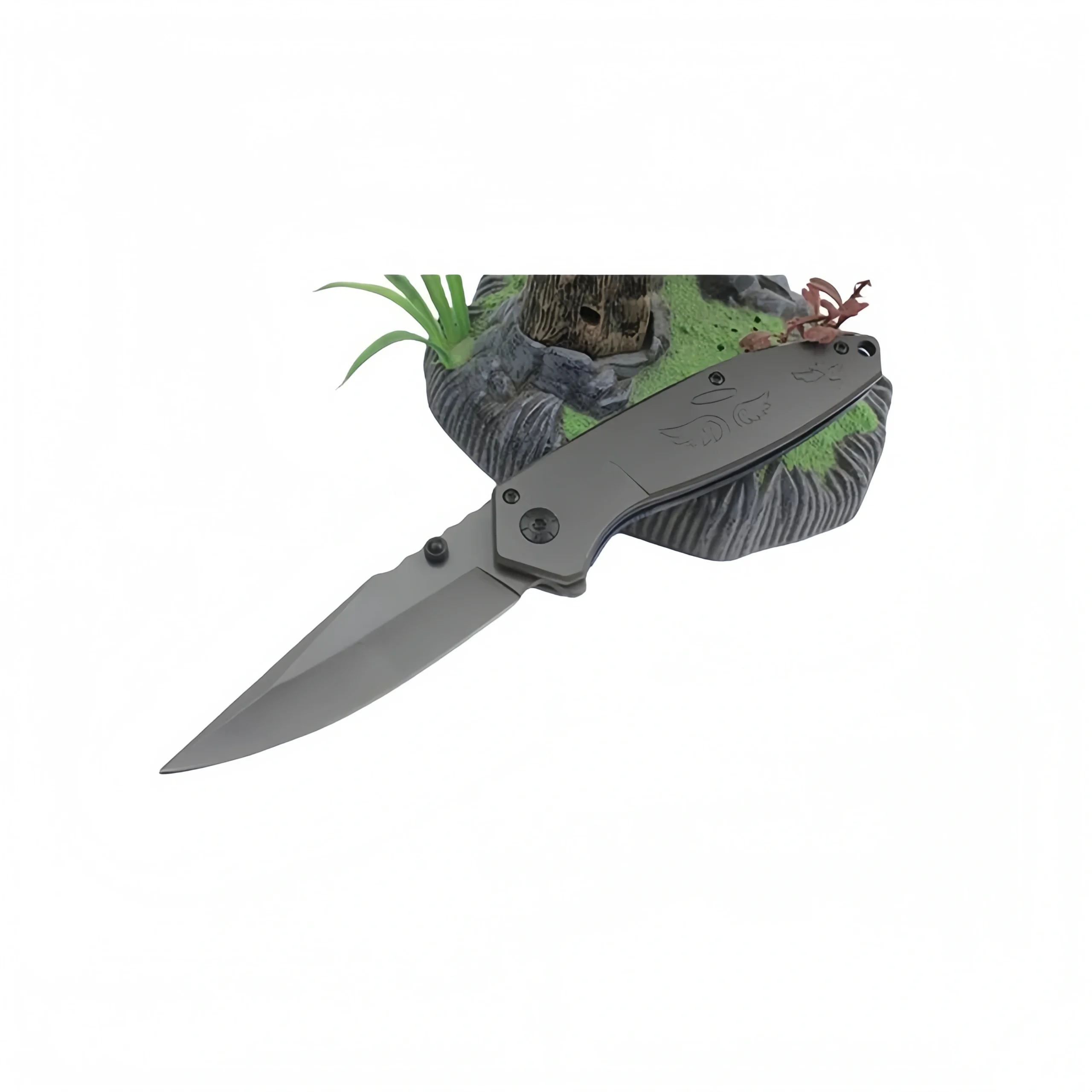 F48-scaled-1.webp Nóż kieszonkowy Steel Blade kieszonkowy Nóż – Składany taktyczny Nóż with Angel Wing Emblem and Grip Design