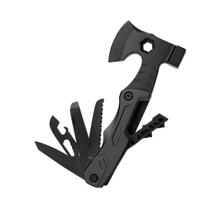 O1CN01KN5ir52I7WCdC6WkB_2217657629239-0-cib.jpg Siekiera Multifunctional survival axe pliers składany nóż pliers hammer with flint multi-purpose tool portable life-saving axe---BLACK