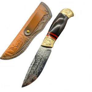 Nóż damasceński outdoorowy straight nóż damasceński steel nóż sandalwood handle