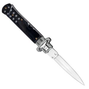 Nóż stiletto Stiletto nóż switchblade flick nóż multifunctional składany nóż-Black