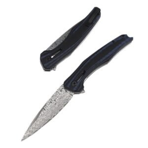 Nóż damasceński Zero error 0707 damasceński steel nóż new black and blue outdoor składany nóż portable składany nóż