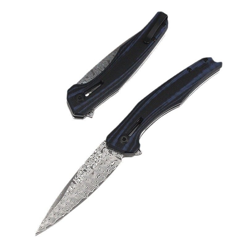 O1CN01T3tbJg1P1kFG8dkh2_2215916341781-0-cib.jpg Nóż damasceński Zero error 0707 damasceński steel nóż new black and blue outdoor składany nóż portable składany nóż