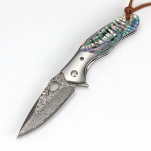 Nóż damasceński outdoorowy nóż 305 high hardness sandalwood handle 76 layer damasceński color shell handle składany nóż