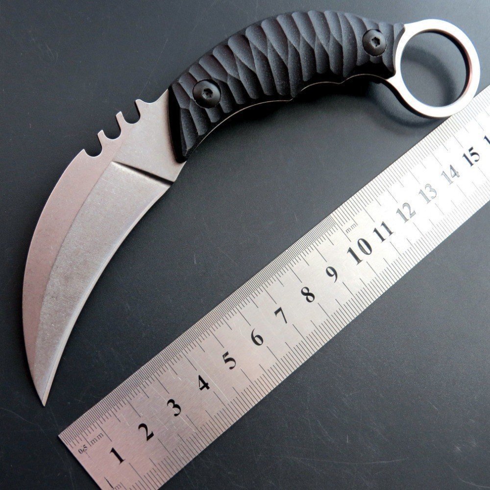 O1CN01vEF1hr1qdkl0kvq99_4128405519-0-cib.jpg Karambit ze stałą głownią Karambit Nóż G10 Handle Claw Nóż With Kydex Sheath Handheld Edc Nóż-Sliver