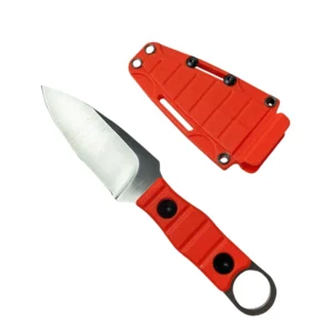 Nóż ze stałą głownią outdoorowy straight nóż, high hardness, sharpness, tactical small straight nóż, with K sheath A-8 Sanding/Orange handle