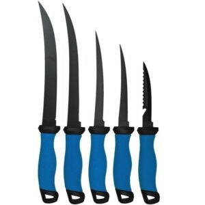 Narzędzie kempingowe Customized Non-stick Coating Pp+tpr Soft Handle High Carbon Stainless Steel Cutting wędkarski Noże Fish Fillet Nóż