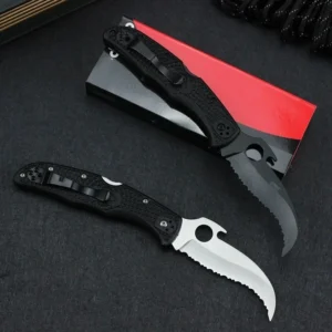 Karambit ze stałą głownią Karambit Nóż Full Tooth Składany Claw Nóż outdoorowy Nóż Portable Składany Nóż kieszonkowy Edc Nóż