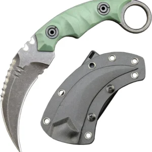 Karambit ze stałą głownią Karambit Nóż D2 Steel + Nylon Fiberglass Handle outdoorowy Claw Nóż With Kydex Sheath Edc-Greeng