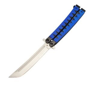 9,5 cala Samurai japoński styl Balisong motyl nóż niebieski