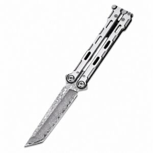 Damaszek Balisong Wszystkie stalowe noże treningowe Niezaostrzone